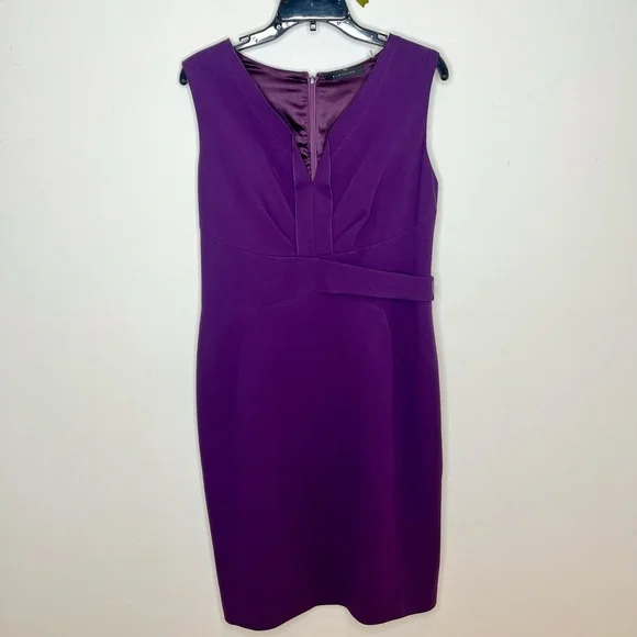 Purple Tahari Tie Front Crepe Dress Elie Tahari Dresses Elie